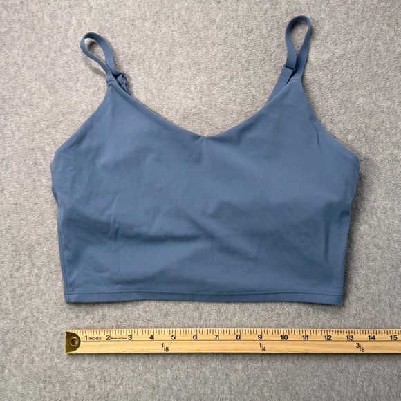 Athleta Conscious Crop Bra Tank Small Blue Adjustable Straps‎ Built-In Support - Picture 2 of 5